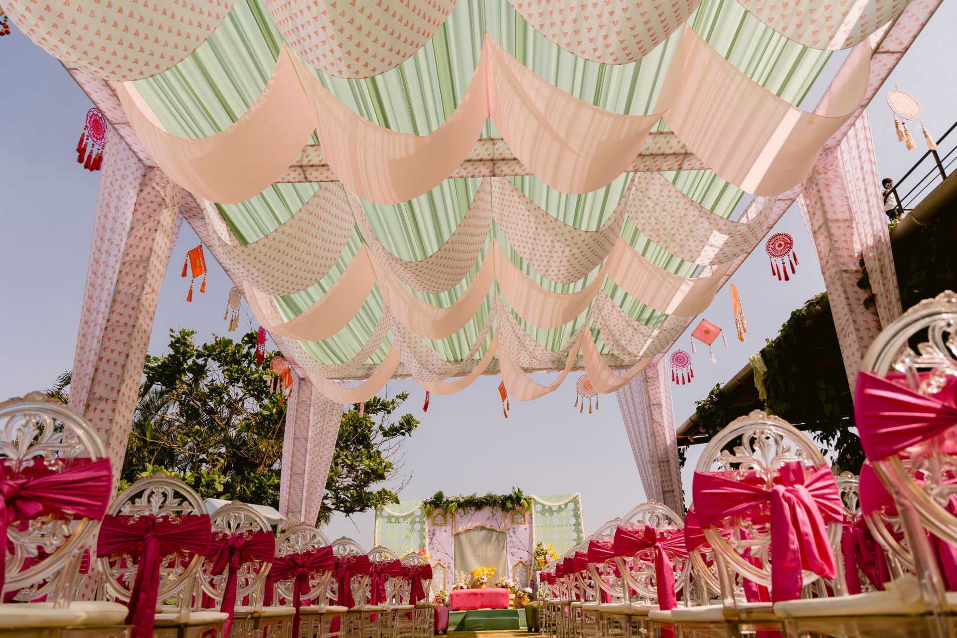Sangeet stage backdrop decor Pune