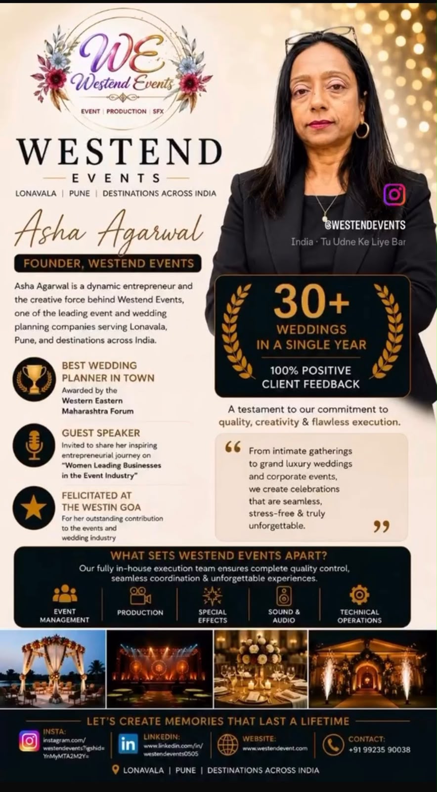 Asha Agarwal - Founder & Creative Director of Westend Events